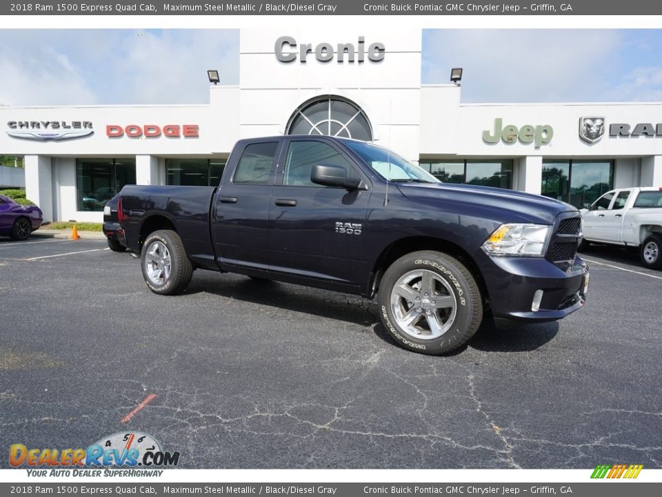2018 Ram 1500 Express Quad Cab Maximum Steel Metallic / Black/Diesel Gray Photo #1