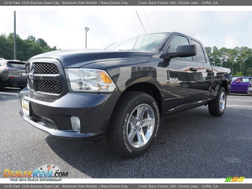 2018 Ram 1500 Express Quad Cab Maximum Steel Metallic / Black/Diesel Gray Photo #2
