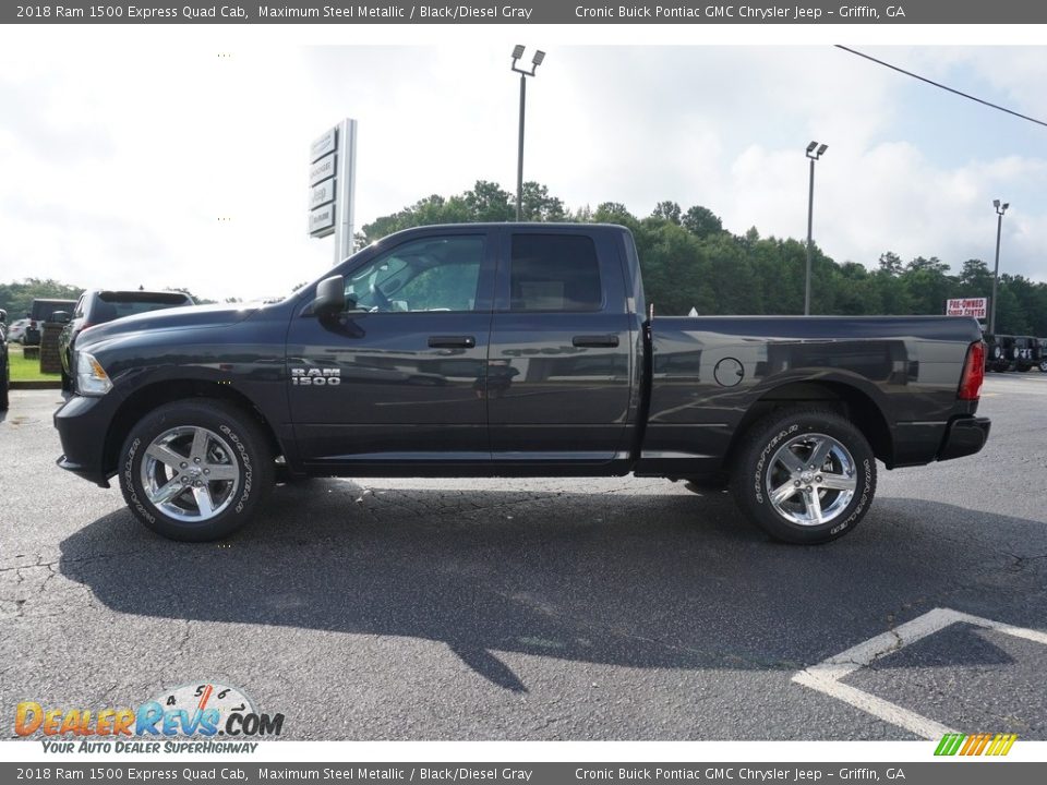 2018 Ram 1500 Express Quad Cab Maximum Steel Metallic / Black/Diesel Gray Photo #3