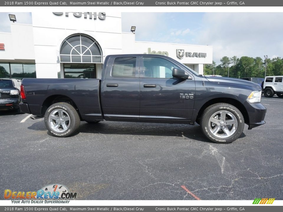 2018 Ram 1500 Express Quad Cab Maximum Steel Metallic / Black/Diesel Gray Photo #10