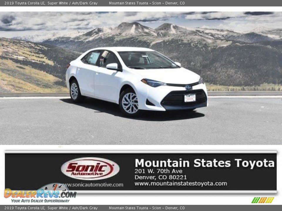 2019 Toyota Corolla LE Super White / Ash/Dark Gray Photo #1