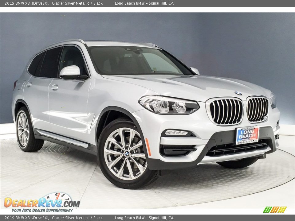 2019 BMW X3 sDrive30i Glacier Silver Metallic / Black Photo #12