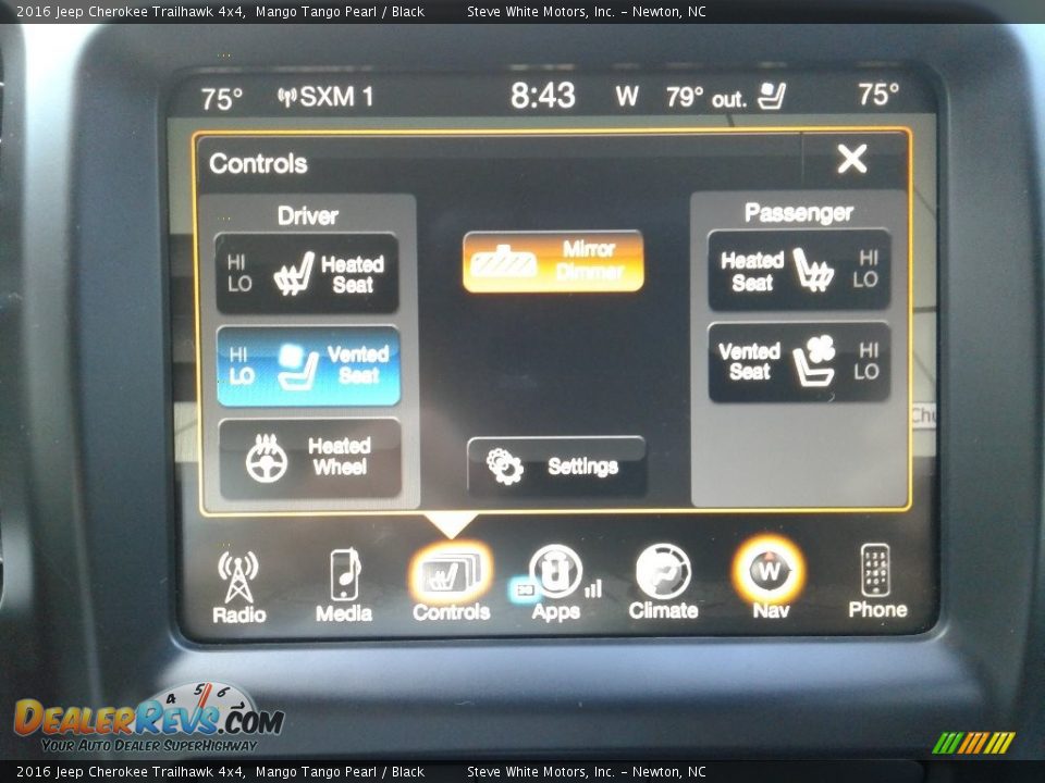 2016 Jeep Cherokee Trailhawk 4x4 Mango Tango Pearl / Black Photo #24