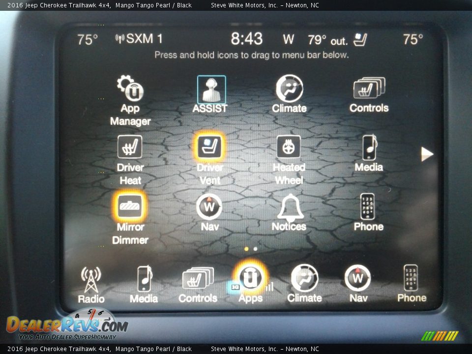 2016 Jeep Cherokee Trailhawk 4x4 Mango Tango Pearl / Black Photo #26