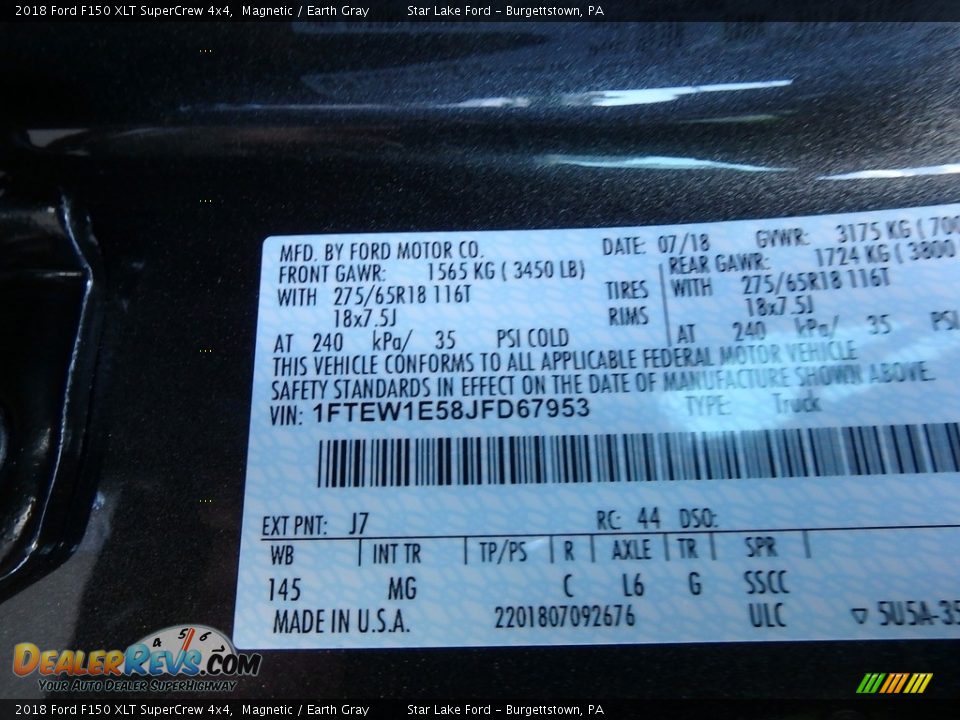 2018 Ford F150 XLT SuperCrew 4x4 Magnetic / Earth Gray Photo #14