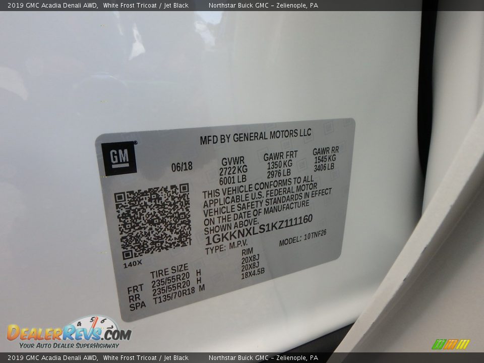 2019 GMC Acadia Denali AWD White Frost Tricoat / Jet Black Photo #16