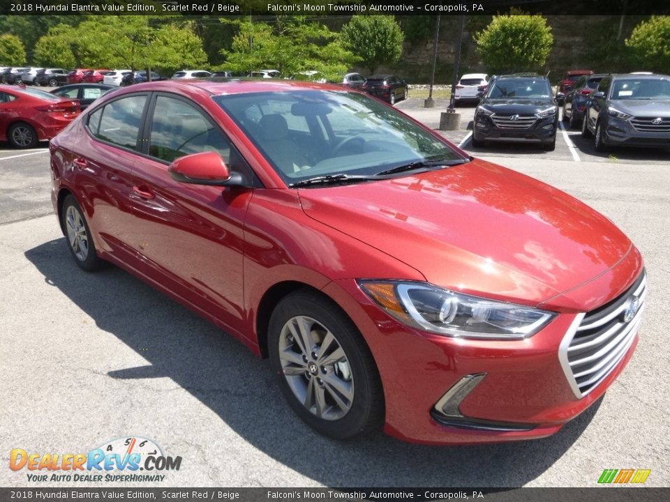2018 Hyundai Elantra Value Edition Scarlet Red / Beige Photo #3