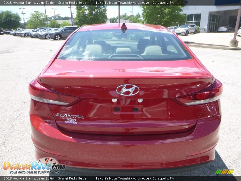 2018 Hyundai Elantra Value Edition Scarlet Red / Beige Photo #7