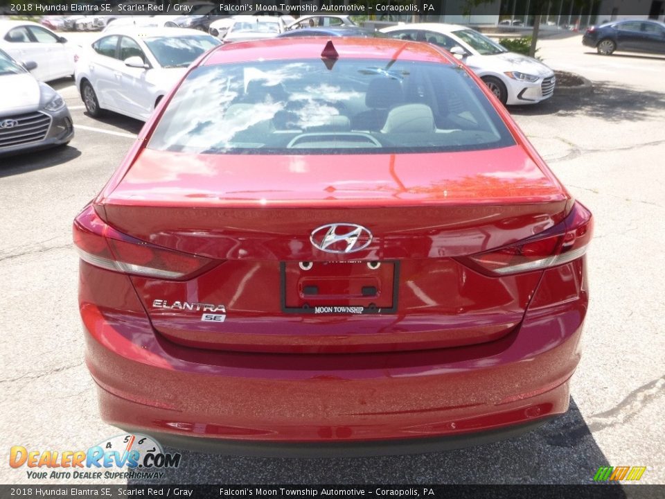 2018 Hyundai Elantra SE Scarlet Red / Gray Photo #7