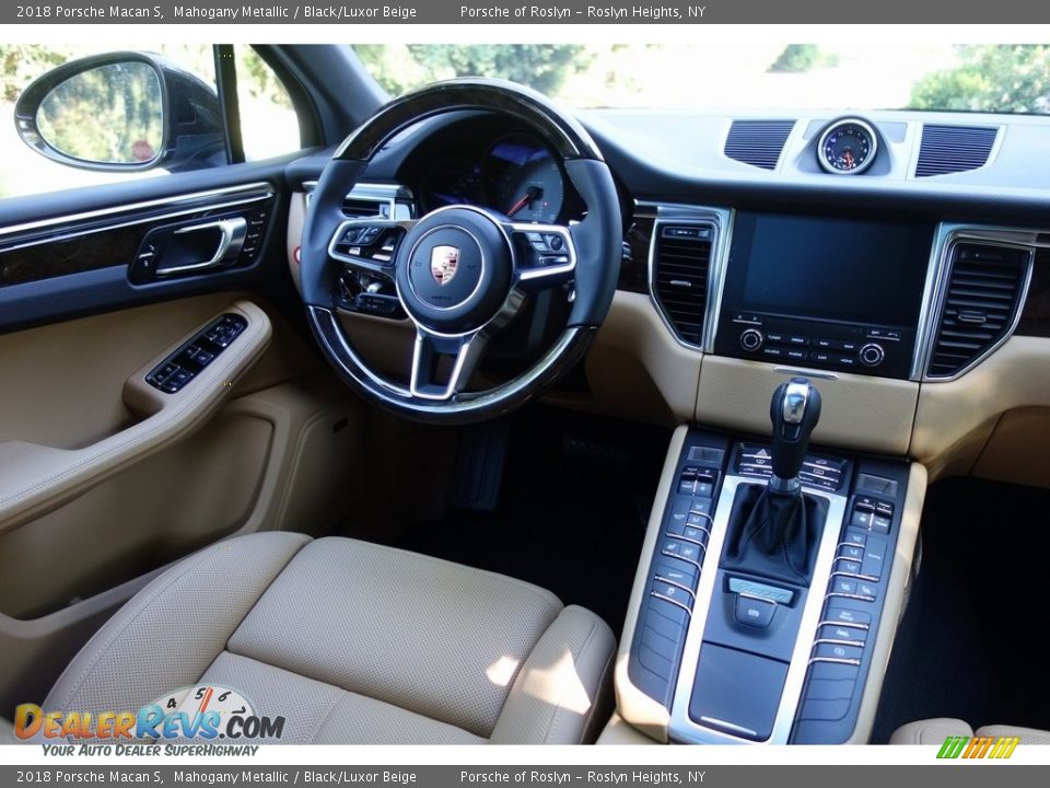 2018 Porsche Macan S Mahogany Metallic / Black/Luxor Beige Photo #13