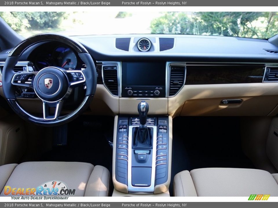 2018 Porsche Macan S Mahogany Metallic / Black/Luxor Beige Photo #14