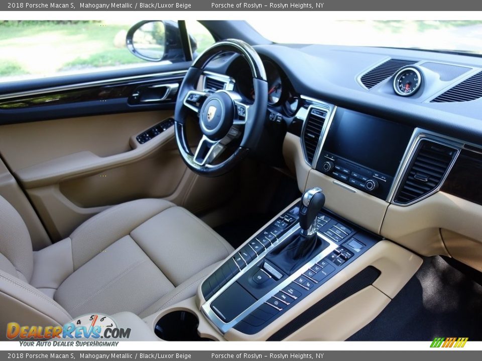 2018 Porsche Macan S Mahogany Metallic / Black/Luxor Beige Photo #17