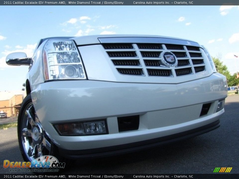 2011 Cadillac Escalade ESV Premium AWD White Diamond Tricoat / Ebony/Ebony Photo #1