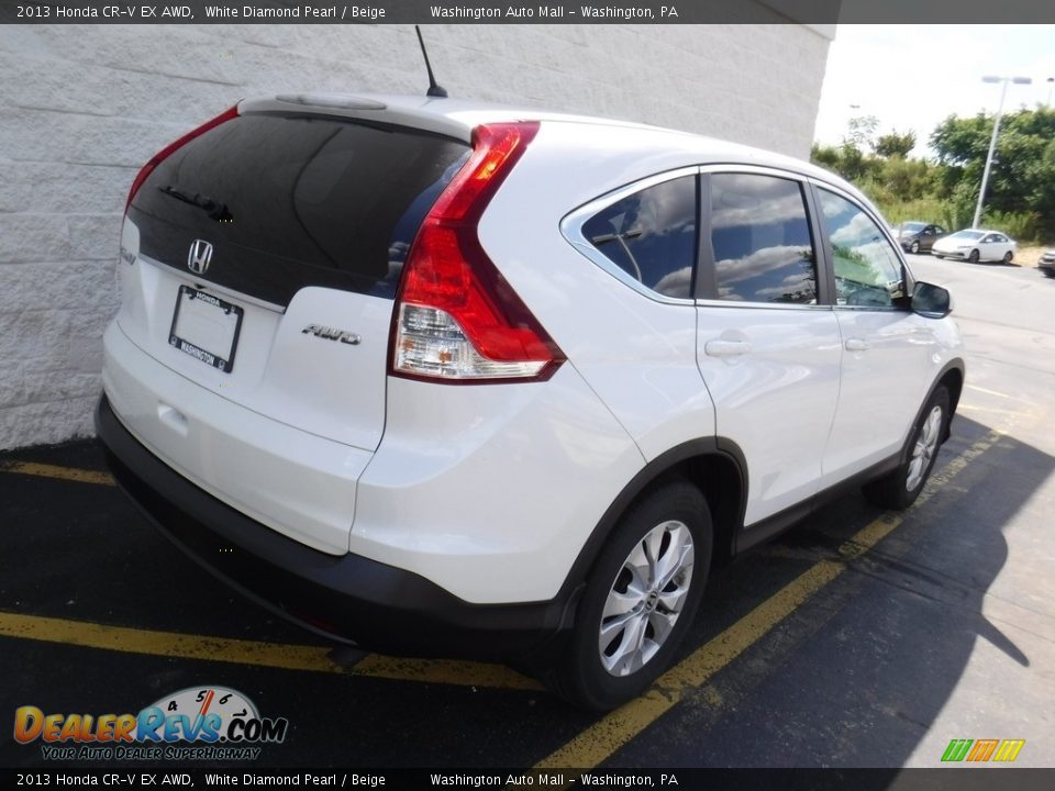 2013 Honda CR-V EX AWD White Diamond Pearl / Beige Photo #9