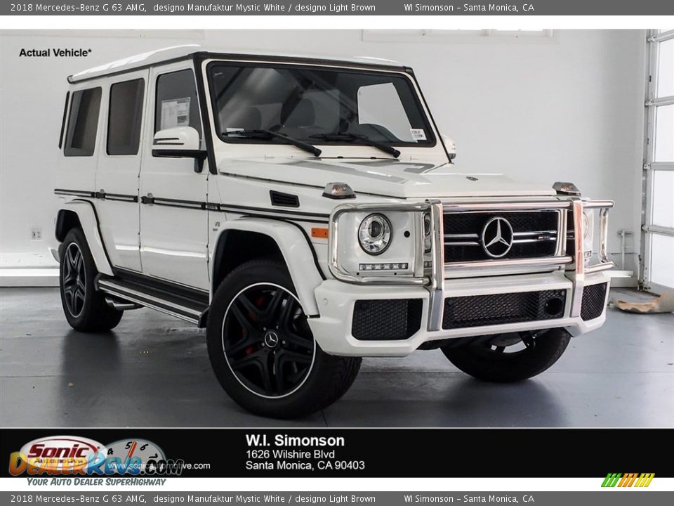 2018 Mercedes-Benz G 63 AMG designo Manufaktur Mystic White / designo Light Brown Photo #1