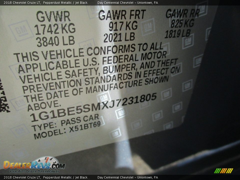 2018 Chevrolet Cruze LT Pepperdust Metallic / Jet Black Photo #15