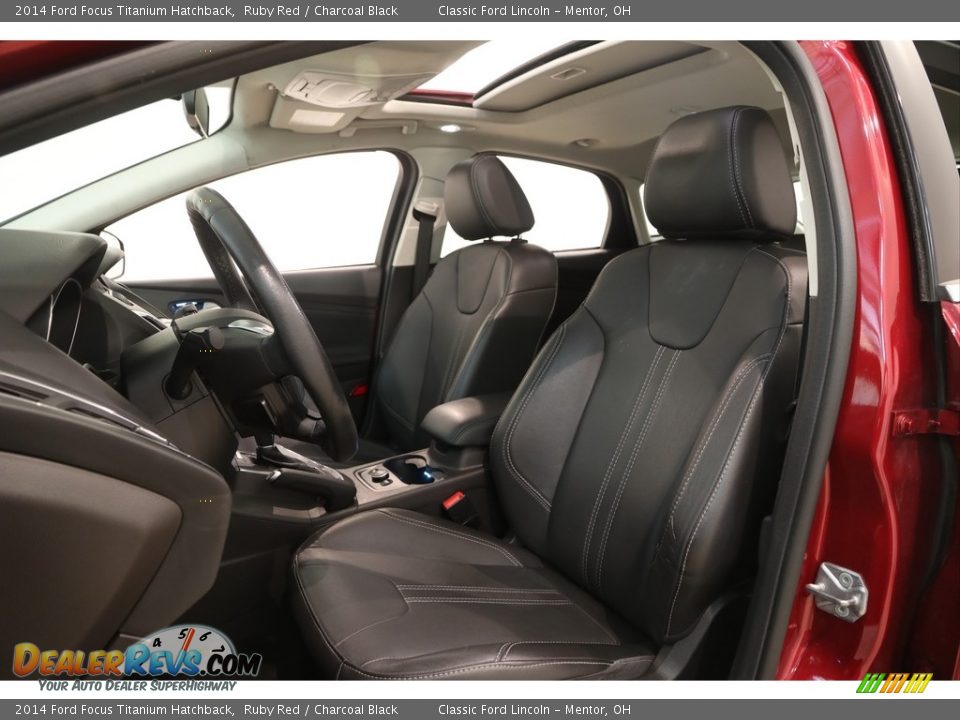 2014 Ford Focus Titanium Hatchback Ruby Red / Charcoal Black Photo #5