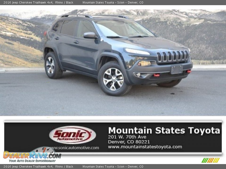 2016 Jeep Cherokee Trailhawk 4x4 Rhino / Black Photo #1