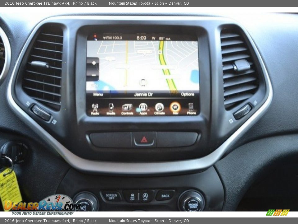 2016 Jeep Cherokee Trailhawk 4x4 Rhino / Black Photo #11