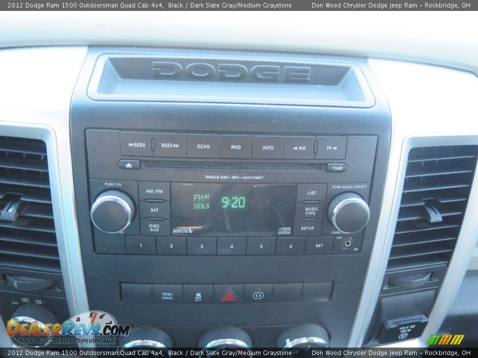 2012 Dodge Ram 1500 Outdoorsman Quad Cab 4x4 Black / Dark Slate Gray/Medium Graystone Photo #17