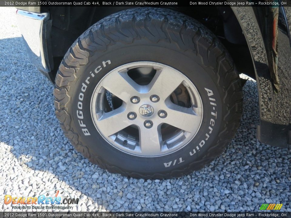 2012 Dodge Ram 1500 Outdoorsman Quad Cab 4x4 Black / Dark Slate Gray/Medium Graystone Photo #21
