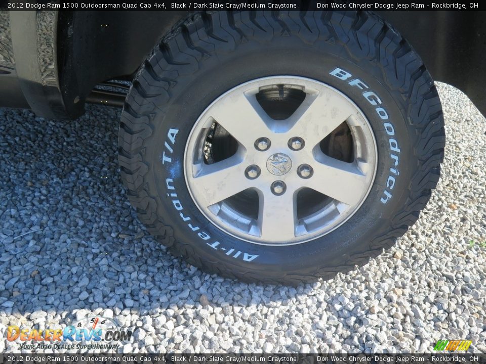2012 Dodge Ram 1500 Outdoorsman Quad Cab 4x4 Black / Dark Slate Gray/Medium Graystone Photo #22
