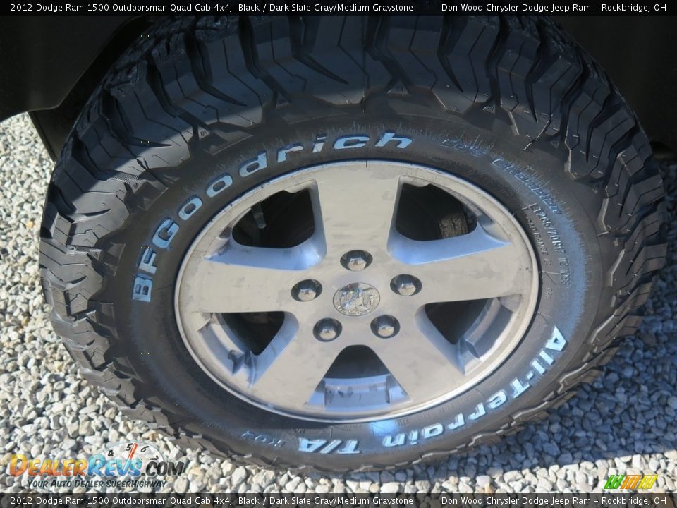 2012 Dodge Ram 1500 Outdoorsman Quad Cab 4x4 Black / Dark Slate Gray/Medium Graystone Photo #23