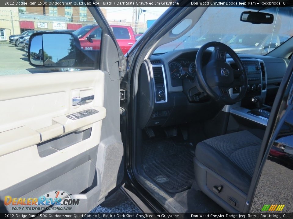 2012 Dodge Ram 1500 Outdoorsman Quad Cab 4x4 Black / Dark Slate Gray/Medium Graystone Photo #27