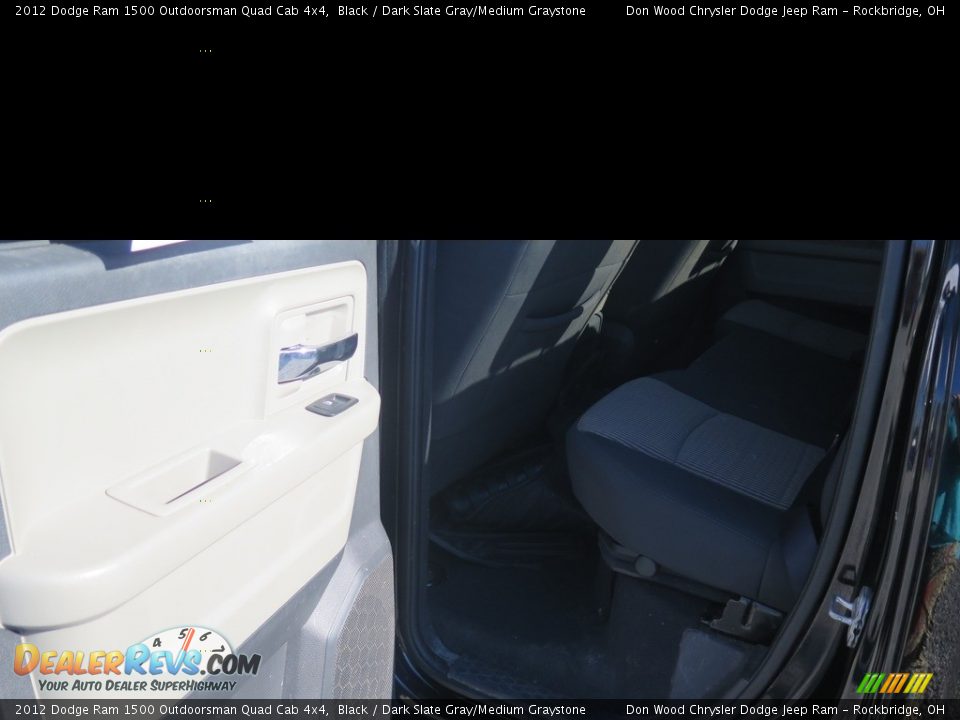 2012 Dodge Ram 1500 Outdoorsman Quad Cab 4x4 Black / Dark Slate Gray/Medium Graystone Photo #28