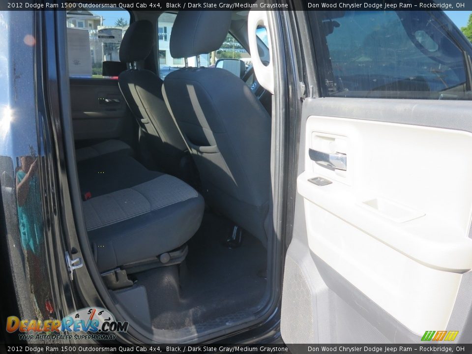 2012 Dodge Ram 1500 Outdoorsman Quad Cab 4x4 Black / Dark Slate Gray/Medium Graystone Photo #29