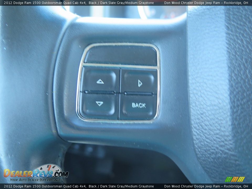 2012 Dodge Ram 1500 Outdoorsman Quad Cab 4x4 Black / Dark Slate Gray/Medium Graystone Photo #31