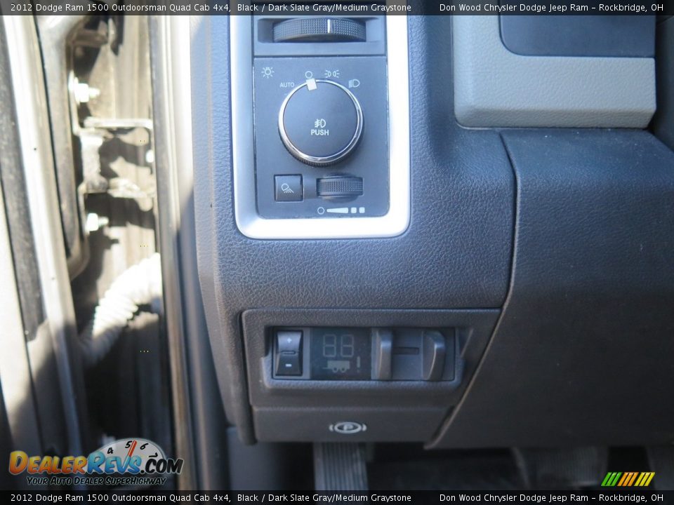 2012 Dodge Ram 1500 Outdoorsman Quad Cab 4x4 Black / Dark Slate Gray/Medium Graystone Photo #34