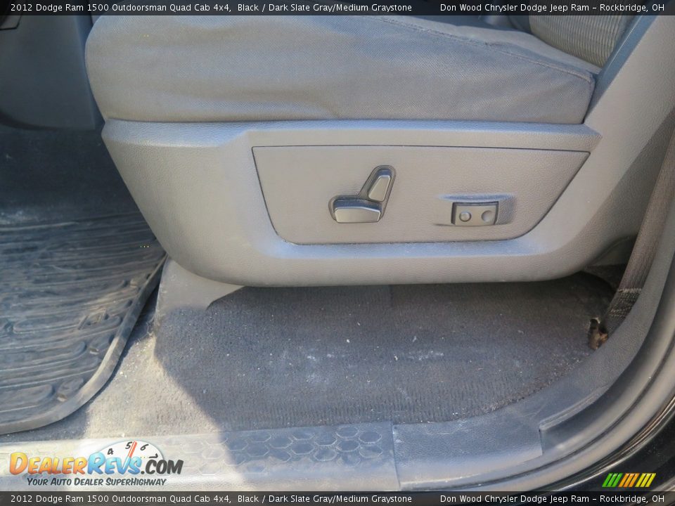 2012 Dodge Ram 1500 Outdoorsman Quad Cab 4x4 Black / Dark Slate Gray/Medium Graystone Photo #35