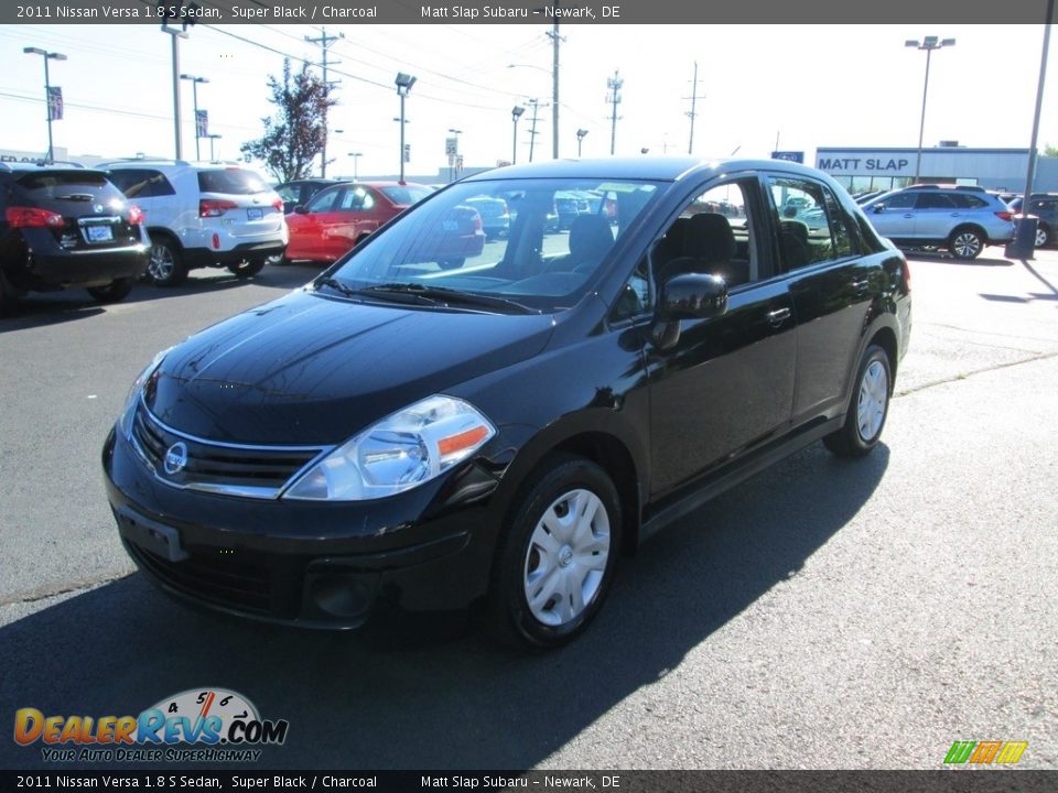 2011 Nissan Versa 1.8 S Sedan Super Black / Charcoal Photo #2