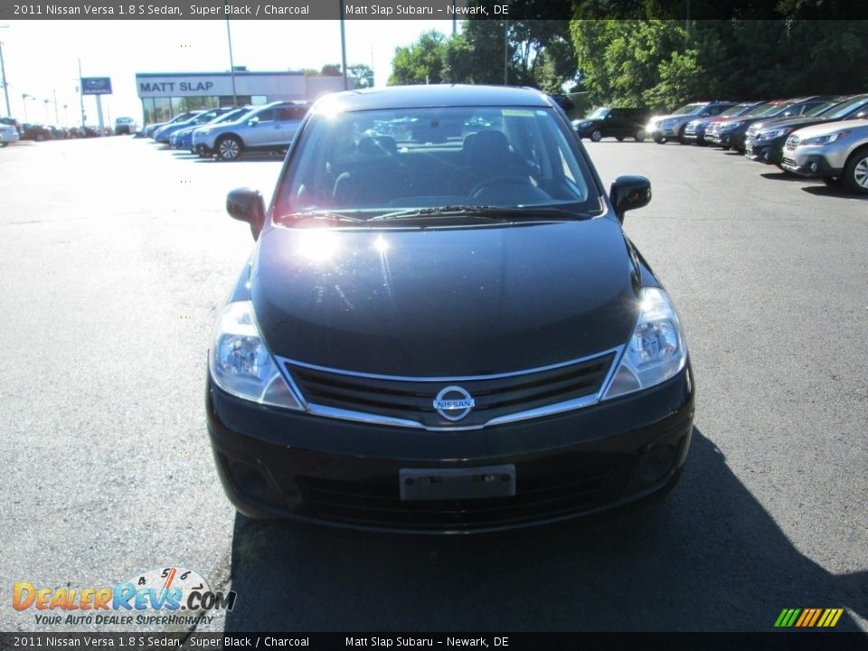2011 Nissan Versa 1.8 S Sedan Super Black / Charcoal Photo #3