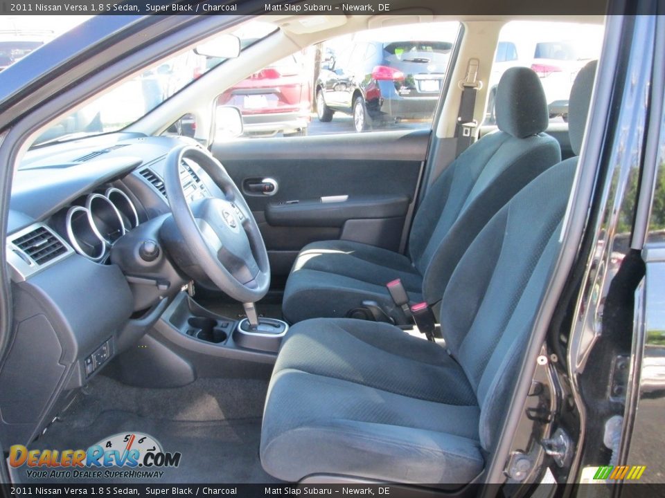 2011 Nissan Versa 1.8 S Sedan Super Black / Charcoal Photo #12