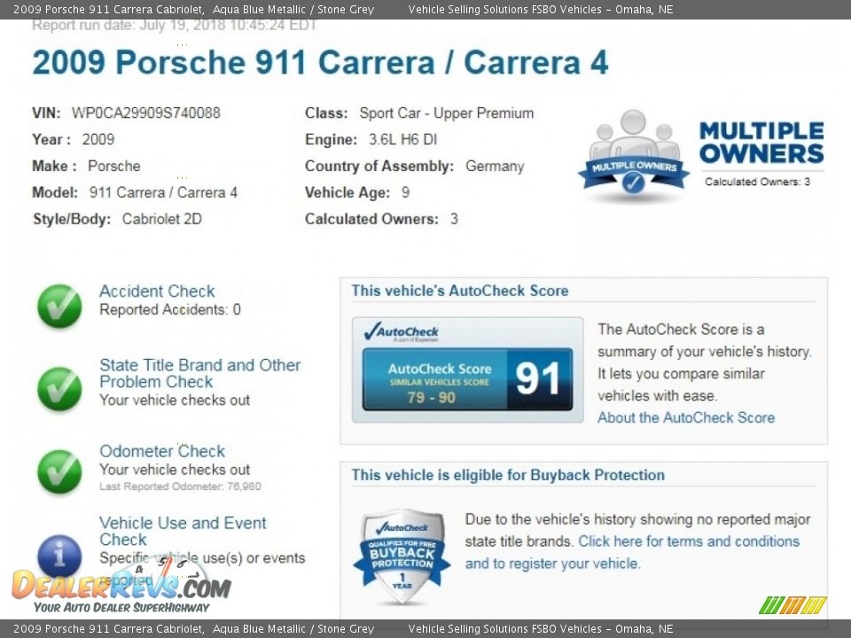 Dealer Info of 2009 Porsche 911 Carrera Cabriolet Photo #2