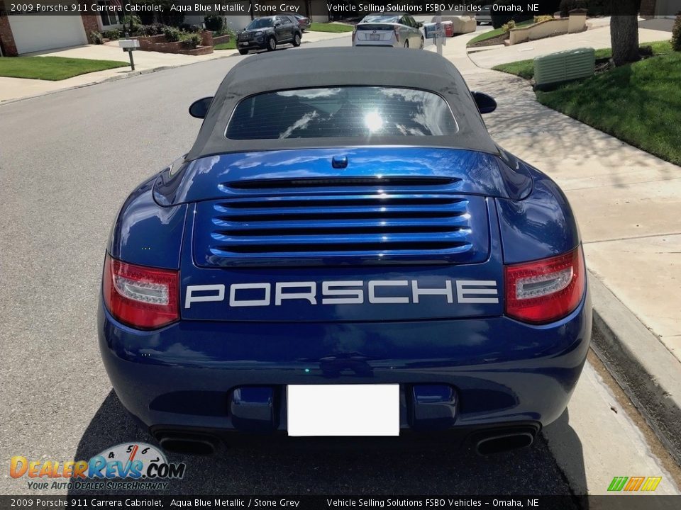 2009 Porsche 911 Carrera Cabriolet Aqua Blue Metallic / Stone Grey Photo #17