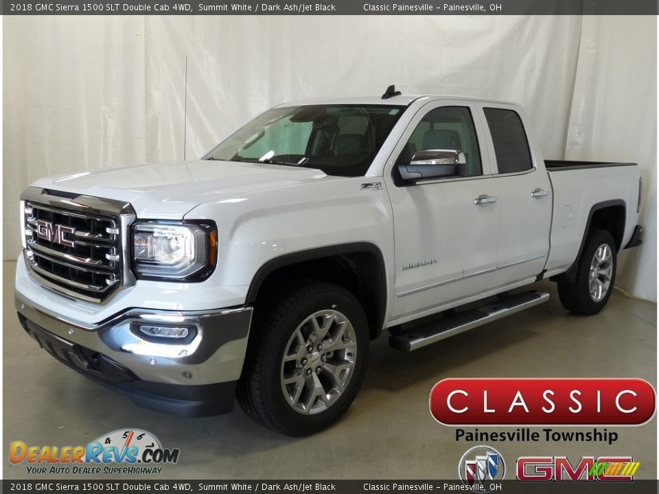 2018 GMC Sierra 1500 SLT Double Cab 4WD Summit White / Dark Ash/Jet Black Photo #1
