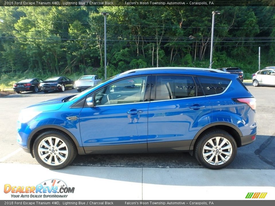 2018 Ford Escape Titanium 4WD Lightning Blue / Charcoal Black Photo #6