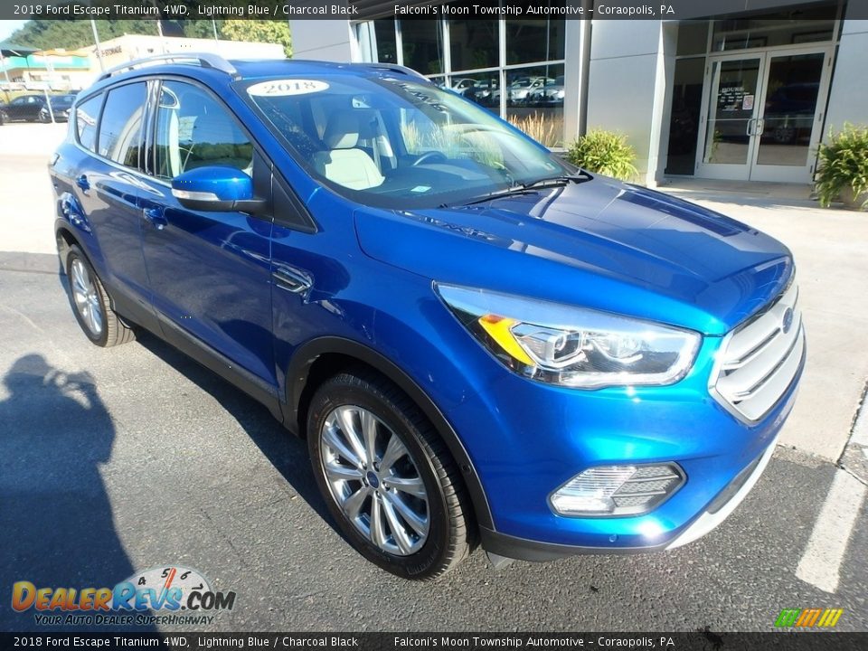 2018 Ford Escape Titanium 4WD Lightning Blue / Charcoal Black Photo #9