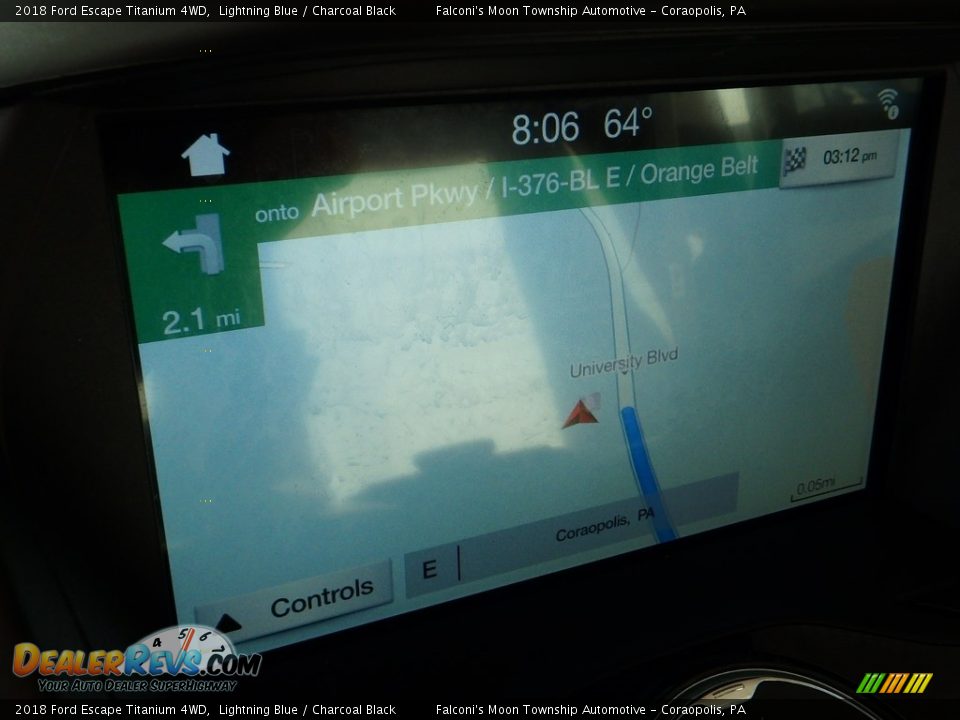 2018 Ford Escape Titanium 4WD Lightning Blue / Charcoal Black Photo #21