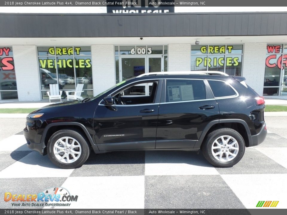 2018 Jeep Cherokee Latitude Plus 4x4 Diamond Black Crystal Pearl / Black Photo #1