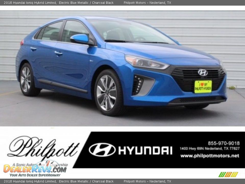 2018 Hyundai Ioniq Hybrid Limited Electric Blue Metallic / Charcoal Black Photo #1