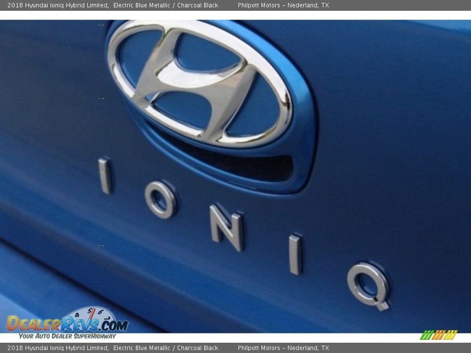 2018 Hyundai Ioniq Hybrid Limited Electric Blue Metallic / Charcoal Black Photo #10