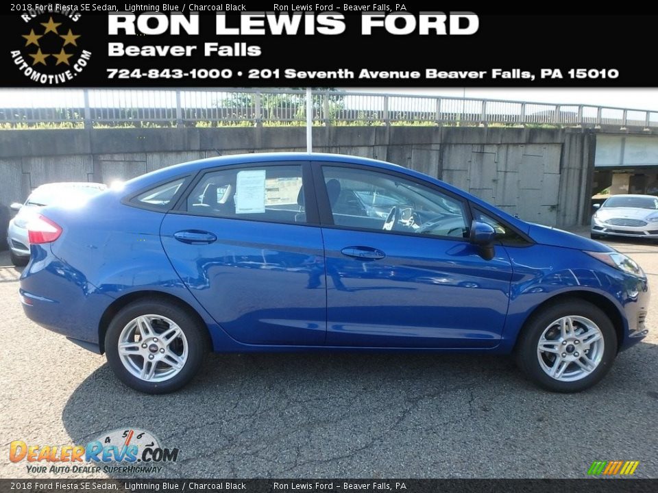 2018 Ford Fiesta SE Sedan Lightning Blue / Charcoal Black Photo #1