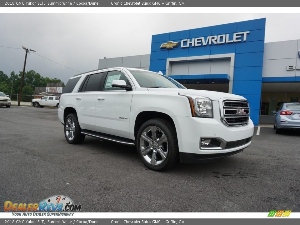 2018 GMC Yukon SLT Summit White / Cocoa/Dune Photo #1