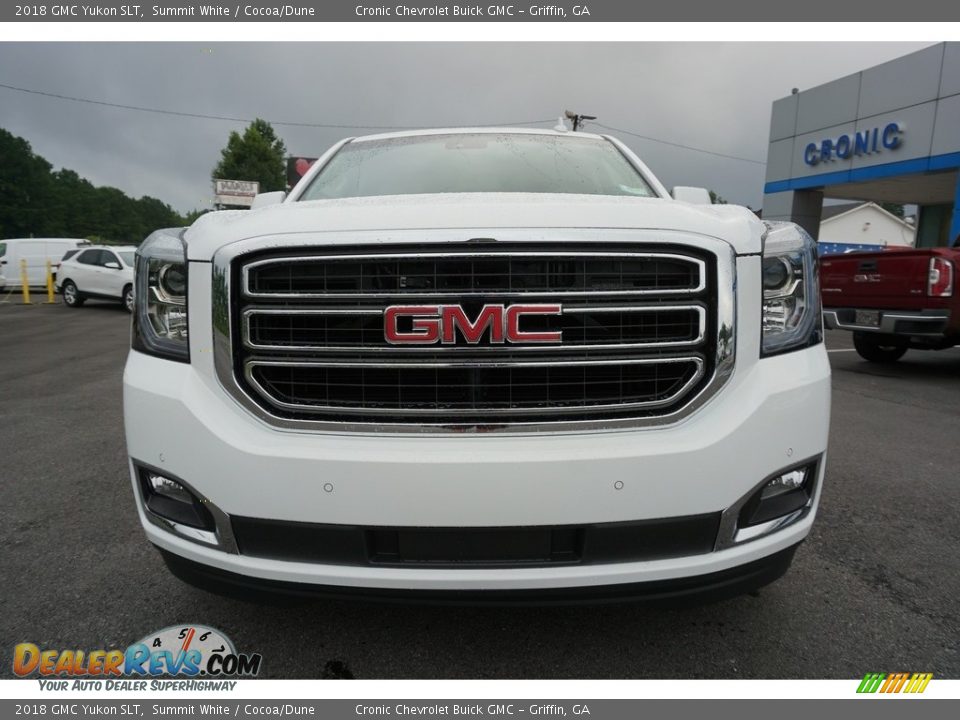 2018 GMC Yukon SLT Summit White / Cocoa/Dune Photo #2