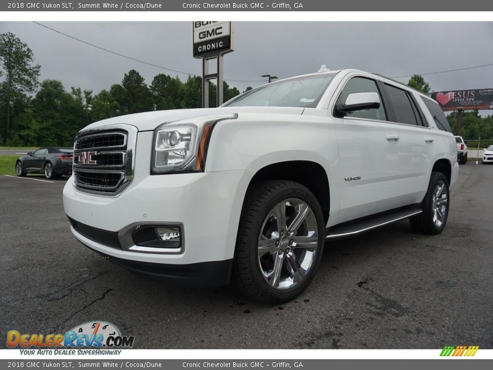 2018 GMC Yukon SLT Summit White / Cocoa/Dune Photo #3