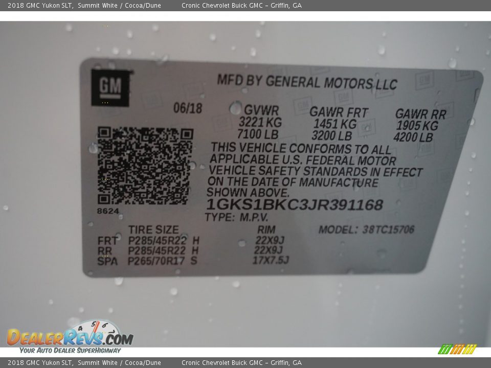 2018 GMC Yukon SLT Summit White / Cocoa/Dune Photo #15